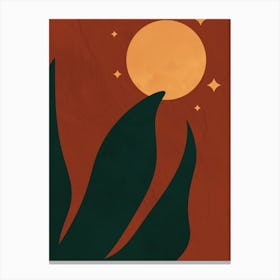 Plant And The Moon Canvas Print