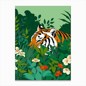 Tiger in the Garden Canvas Print