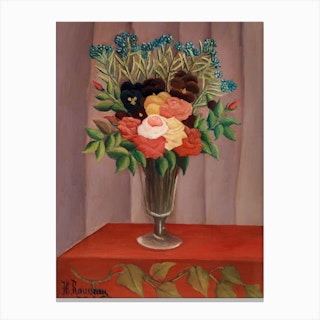  Bouquet Of Flowers, Henri Rousseau Canvas Print