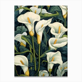 White Calla Lilies Canvas Print