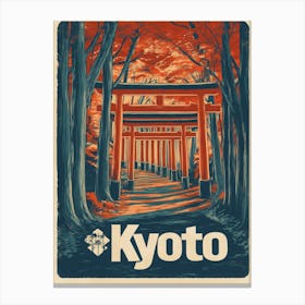 Aihrgdesign A Vintage Travel Poster Of Kyoto 3 Canvas Print