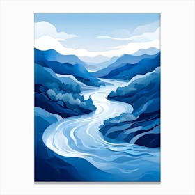 River Landscape Vector Illustration Canvas Print