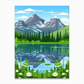 Landscape With Mountains And Lake 1 Canvas Print