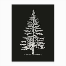 Spruce Tree Minimalistic Drawing 4 Canvas Print