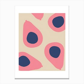 Pink And Blue Pears Canvas Print