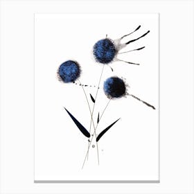 Quiet Simplicity - Minimalistic Abstract Blue Flower Canvas Print