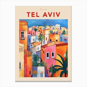 Tel Aviv Israel 3 Fauvist Travel Poster Canvas Print