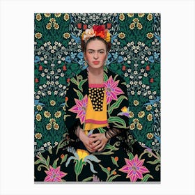 Mexican woman with flowers in her hair Canvas Print
