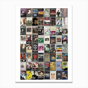 1980s Music Print - Retro Cassette Covers Canvas Print