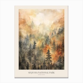 Autumn Forest Landscape Sequoia National Park United States Poster Canvas Print