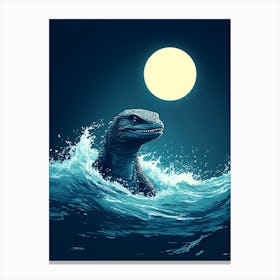 Godzilla In The Ocean 1 Canvas Print