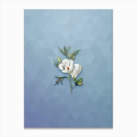 Vintage Lilac Hibiscus Botanical Art on Summer Song Blue n.0223 Canvas Print