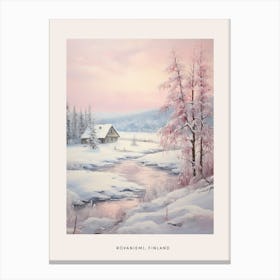 Dreamy Winter Painting Poster Rovaniemi Finland 2 Canvas Print