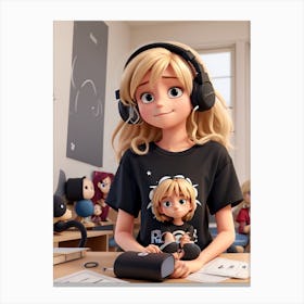 3d Animation Style Tired Innocent Looking Blond Teenager With 0 Canvas Print