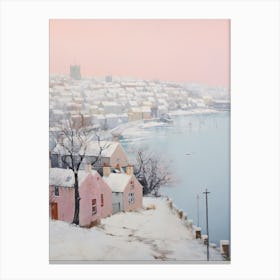 Dreamy Winter Painting Plymouth United Kingdom 3 Canvas Print