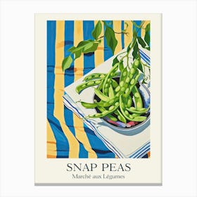 Marche Aux Legumes Snap Peas Summer Illustration 1 Canvas Print