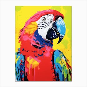 Andy Warhol Style Bird Macaw 2 Canvas Print