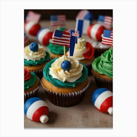 Patriotic Cupcakes Canvas Print