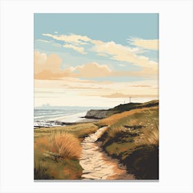 The Northumberland Coast Path England 3 Hiking Trail Landscape Canvas Print