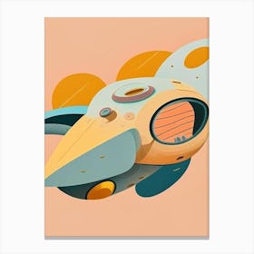 Spaceship Musted Pastels Space Canvas Print