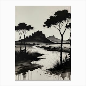 Acacia Trees In Water Canvas Print