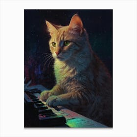 Cat Playing Piano 2 Canvas Print