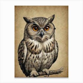 Owl With Glasses 4 Canvas Print