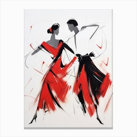 Flamenco Dancers Style Abstract Canvas Print