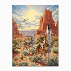 Wolf Pack Desert 3 Canvas Print