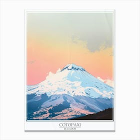 Cotopaxi Ecuador Color Line Drawing 1 Poster Canvas Print