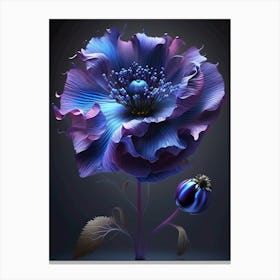 Blue Anemone Flower Canvas Print
