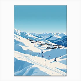 La Plagne   France, Ski Resort Illustration 0 Simple Style Canvas Print