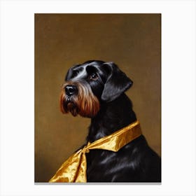 Standard Schnauzer 2  Renaissance Portrait Oil Painting Canvas Print