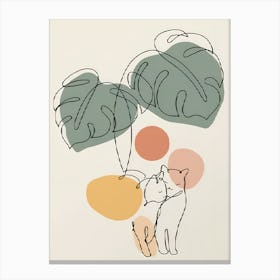 Cats And Leaves Canvas Print