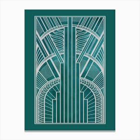 Art Deco Pattern Teal 2 Canvas Print