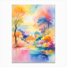 Watercolor Landscape Painting 1 Canvas Print