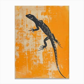 Orange Chuckwalla Lizard Block Print 1 Canvas Print