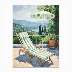 Sun Lounger By The Pool In San Marino Italy Canvas Print
