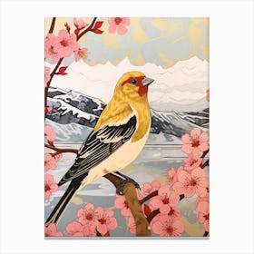 Bird Illustration American Goldfinch 3 Canvas Print