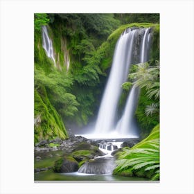 Mclean Falls, New Zealand Realistic Photograph (2) Canvas Print