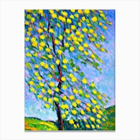 White Willow tree Abstract Block Colour Canvas Print