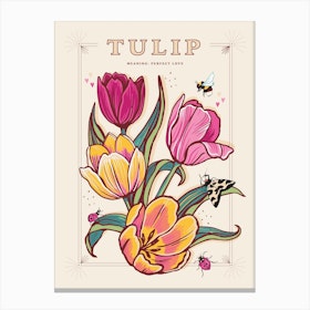 Tulip On Cream Canvas Print