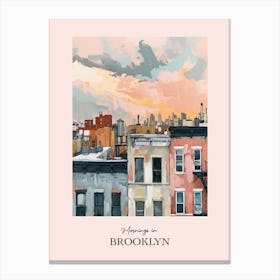 Mornings In Brooklyn Rooftops Morning Skyline 1 Canvas Print