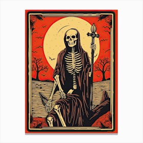 Death Tarot Card, Vintage 3 Canvas Print