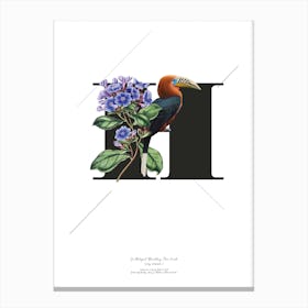 Botanical Alphabet H Canvas Print