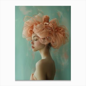 Portrait of A Girl With A pink hair Canvas Print