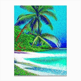 San Andres Island Colombia Pointillism Style Tropical Destination Canvas Print