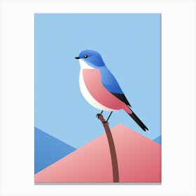 Minimalist Eastern Bluebird 1 Illustration Canvas Print