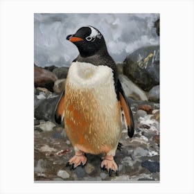 Adlie Penguin King George Island Oil Painitng 2 Canvas Print