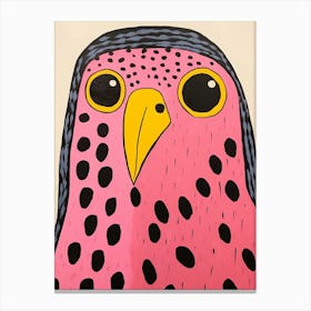 Pink Polka Dot Falcon 1 Canvas Print